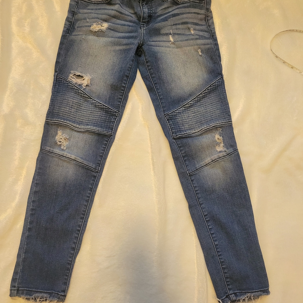 KanCan Distressed Moto Jeans